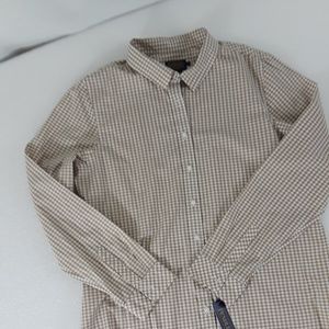 NWT Pendleton plaid fitted cotton button-down, L